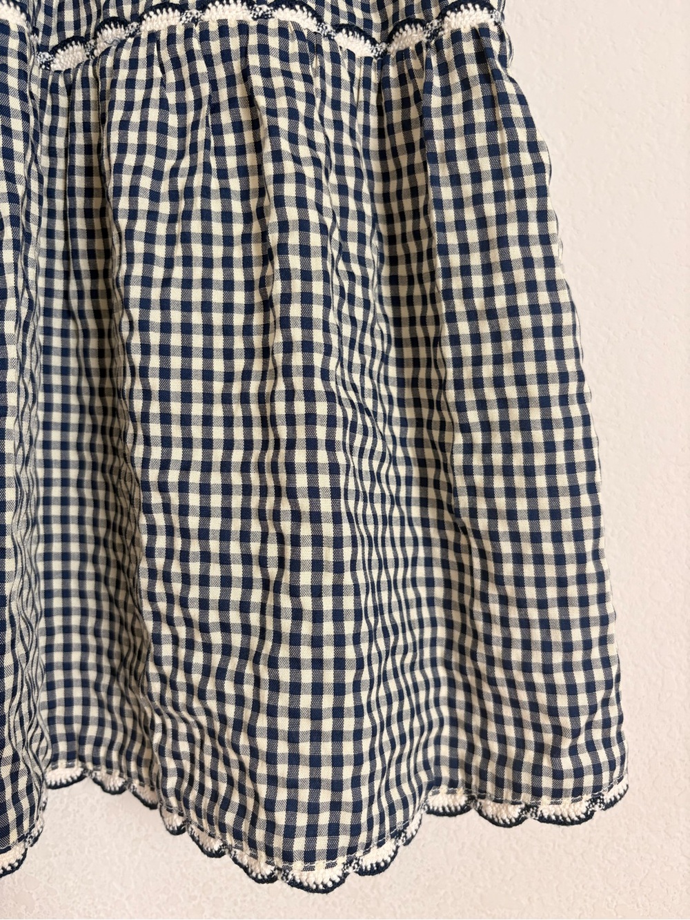 Pomander Place Navy Gingham Morgan Dress- size Large - Picture 7 of 14